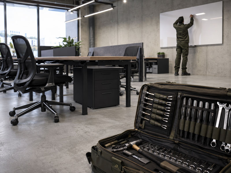 Professional office furniture assembly and facility maintenance services for businesses in Pensacola 32507, Warrington, and Downtown.